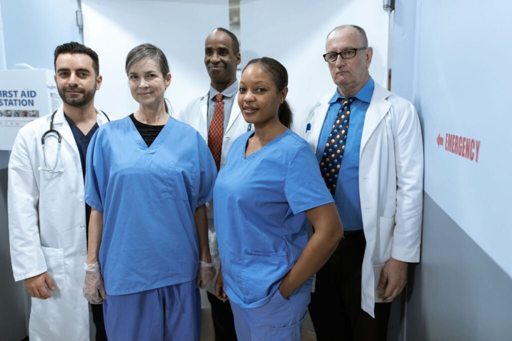 Diverse team of healthcare professionals